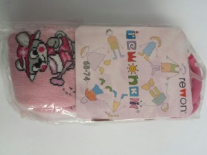 Rajstopy frotte dziewczęce z wzorem roz. 68-74; Rewon 534013G różowe