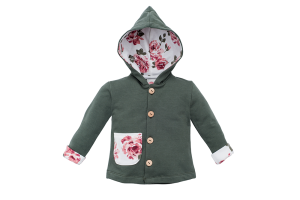 11218-80 MAKOMA - Bluza z kapturem Roses Khaki r.80