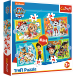 34346 Trefl - Puzzle 4w1 Wielka ekipa Psiego Patrolu