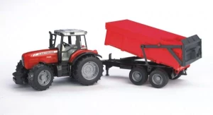 02045 BRUDER - Traktor Massey Ferguson 7480 z przyczepą wywrotką