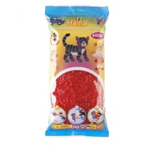 205-13 Hama Midi - Koraliki 6 000 el. czerwony transparent