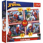 34384 Trefl Puzzle 4w1 Disney Marvel - Bohaterski Spider-Man