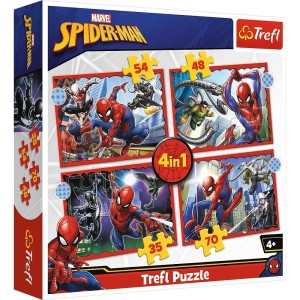 34384 Trefl Puzzle 4w1 Disney Marvel - Bohaterski Spider-Man