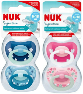 82287 NUK - Smoczek uspokajający Signature 6-18 m-cy, 2 szt.; mix kolorów, 736680 