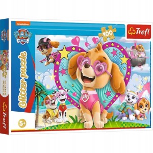 14818 Trefl - Puzzle "100 Glitter" W blasku Skye. Paw Patrol 100 el.