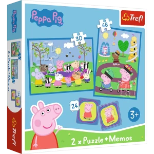 93331 Trefl - Puzzle 2w1 + memos - Radosne chwile z Świnką Peppą