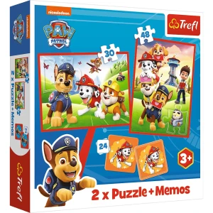 93337 Trefl - Puzzle 2w1 + memos - Psia ekipa w akcji. Paw Patrol 