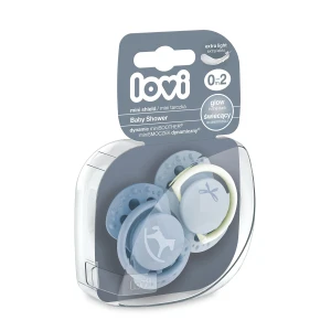 22/900 LOVI - Smoczek silikonowy dynamiczny 0-2m 2 szt. Baby Shower Boy