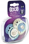 22/914 LOVI - Smoczek silikonowy dynamiczny 3-6m 2 szt Night&Day Boy