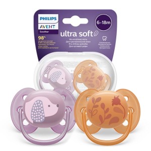 SCF091/18 Avent - Smoczek Ultra Soft 6-18m kwiatek/piesek