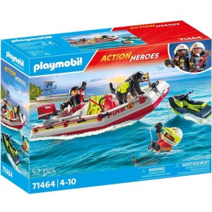 71464 PLAYMOBIL Action Heroes - Łódź straży pożarnej ze skuterem wodnym