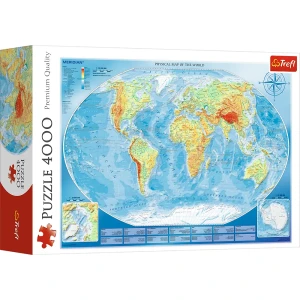 45007 Trefl Puzzle - Wielka mapa fizyczna świata / Meridian 4000 el.