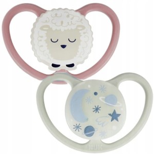 730578 NUK - Smoczek uspokajający silikonowy 0-6m-cy Space Night 2szt.