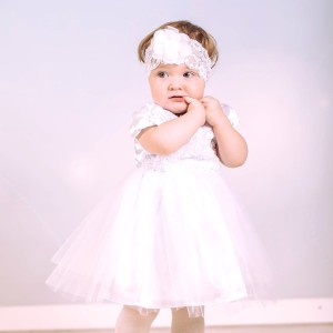 Artex - Sukienka chrzest/roczek KR biała r.56