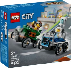 60459 LEGO® City - Zestaw wyścigówek: samolot kontra łóżko szpitalne