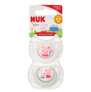 175333 NUK - Smoczek uspokajający 0-6m silikon Peppa 2szt.