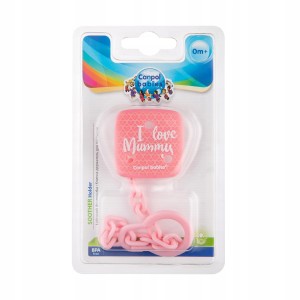 2/434 CANPOL - Łańcuszek do smoczka uspokajającego I love Mummy, różowy