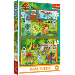 34437 Trefl Puzzle - Małe dinozaury 2x24 el.
