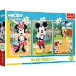 34881 Trefl Puzzle - Myszki na wakacjach, Disney Mickey Mouse 3x50 el.