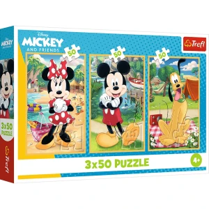 34881 Trefl Puzzle - Myszki na wakacjach, Disney Mickey Mouse 3x50 el.