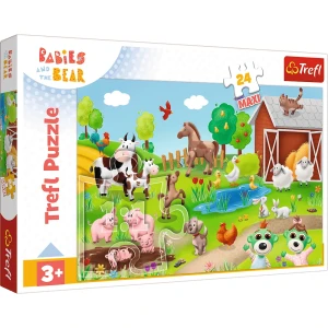 14372 Trefl Puzzle MAXI - Bobaski i zwierzęta, Kazstudio Bobaski i miś 24 el.