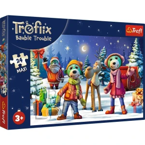 14375 Trefl Puzzle MAXI - XMAS Trefliki lepią bałwana 24 el.