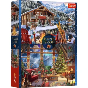 37540 Trefl Puzzle XMAS - Święta w górach 2x500 el.