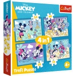 34669 Trefl Puzzle 4w1 -  Zabawne zdarzenia Myszki Miki, Disney