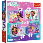 34670 Trefl Puzzle 4w1 -  Wielka przygoda Gabby, Gabby's Dollhouse