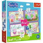 34672 Trefl Puzzle 4w1 -  Peppa uwielbia przygody, Peppa Pig