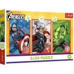 34891 Trefl Puzzle - Twój bohater, Disney Marvel The Avengers Pig 3x50 el.