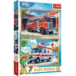 34447 Trefl Puzzle - W Krainie Radości, Rodzina Treflików 2x24 el.