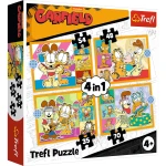 34673 Trefl Puzzle 4w1 - Garfield kocha lazanię