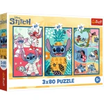 34885 Trefl Puzzle - Świat Stitch, Disney 3x80 el.