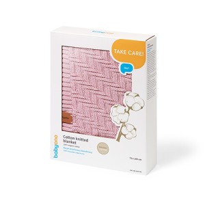 1647/01 Babyono - Kocyk dzianinowy bawełniany różowy