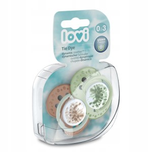 22/917 LOVI - Smoczek silikonowy dynamiczny 0-3m. 2 szt. Tie Dye Green