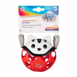 79/101 CANPOL - Interaktywna zabawka z grzechotką kot czerwony