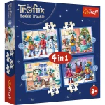 34657 Trefl Puzzle X-MAS 4w1 - U Treflików pada śnieg