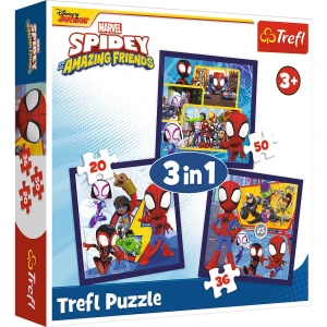 34892 Trefl Puzzle 3w1 - Przygody Spidey’a i przyjaciół