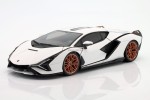 18-11046WT BBURAGO - Lamborghini Sian FKP White 1:18