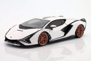 18-11046WT BBURAGO - Lamborghini Sian FKP White 1:18
