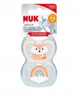 730897 NUK - Smoczek uspokajający 0-6m Space Fox 2szt.