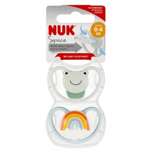 730898 NUK - Smoczek uspokajający 0-6m Space Frog 2szt.