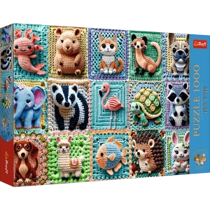 12093 Trefl Puzzle Premium Plus - Tea Time: Szydełkowe zwierzątka 1000 el. 
