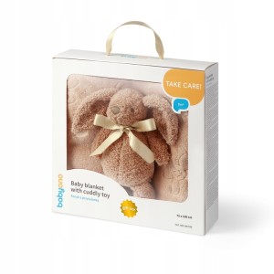 1567/02 Babyono - Kocyk z przytulanką beżowy