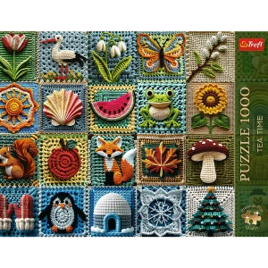 12116 Trefl Puzzle Premium Plus - Tea Time: Szydełkowanie - Cztery Pory  Roku 1000 el. "
