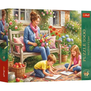 12144 Trefl Puzzle Premium Plus - Mother's Day: Rodzina w ogrodzie 1000 el. 