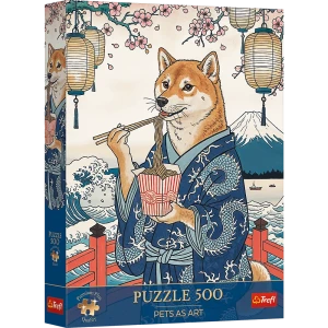 37628 Trefl Puzzle Premium Plus - Pets as Art: Makaronowa medytacja Shiby 500 el. 