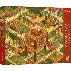 37629 Trefl Puzzle Premium Plus - The Impossible Maze: Śmieszne kurczaki 500 el. 