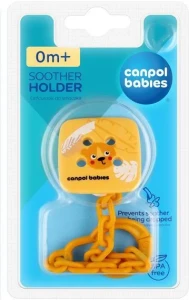 2/439 CANPOL - Łańcuszek do smoczka uspokajającego BabiesBoo orange